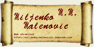 Miljenko Malenović vizit kartica